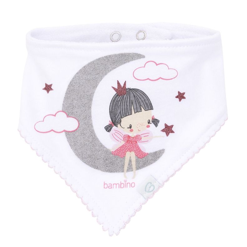Set 2 Babero Bandana Gris Niña Luna-0
