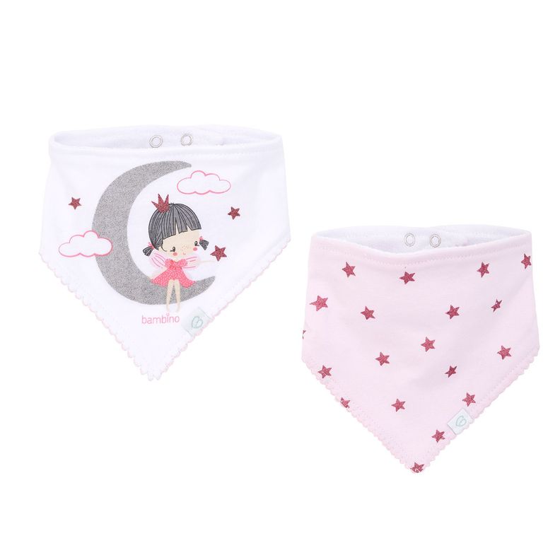 Set 2 Babero Bandana Gris Niña Luna-2
