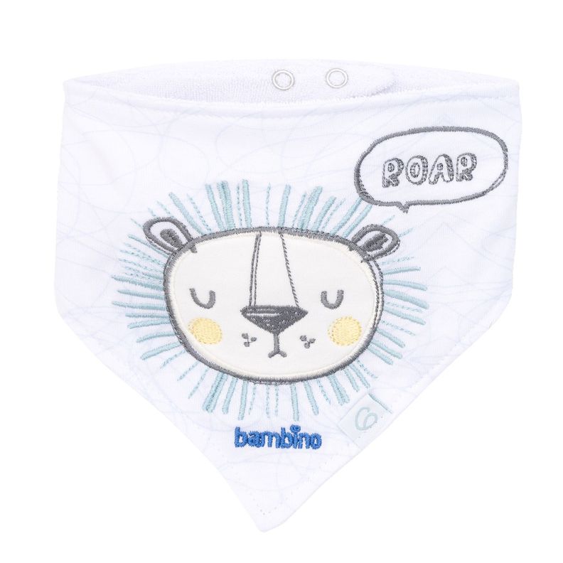 Set 2 Babero Bandana Blanco Leon Niño-2