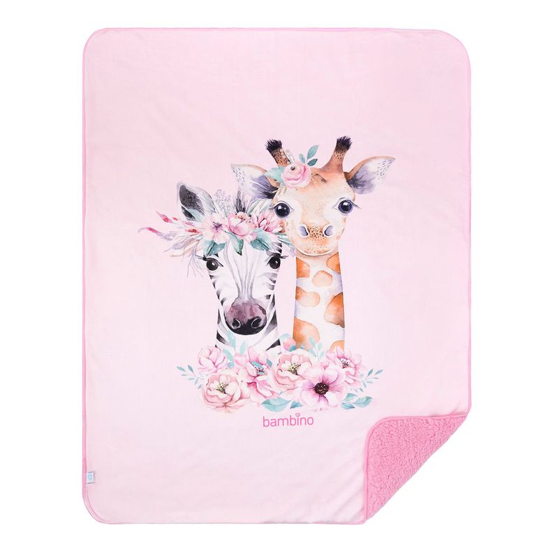 Frazada De Sherpa Fucsia Animales Niña-1