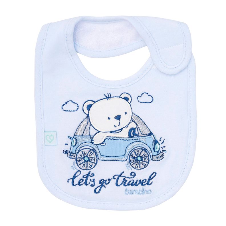 Set 2 Babero Algodón Impermeable Celeste Transportes Niño-2