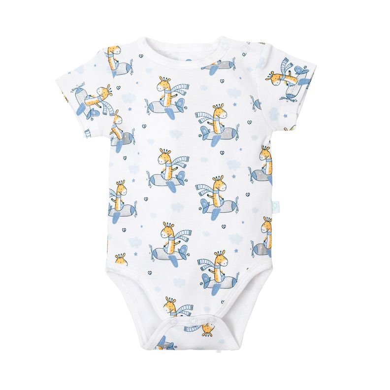 Set 2 Body Manga Corta Celeste Jirafa Niño 3-6M-2