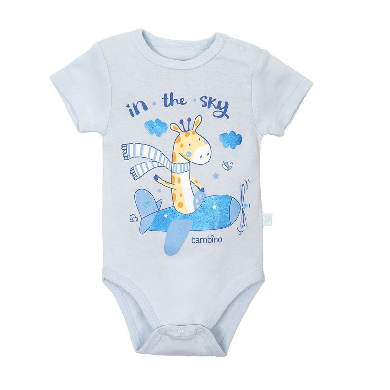 Set 2 Body Manga Corta Celeste Jirafa Niño 3-6M-3