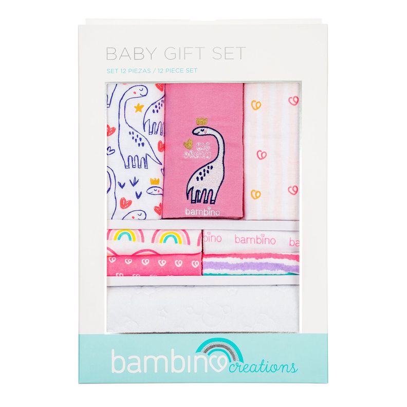 Set 12 Piezas Baby Gift Bambino Creations Dinosaurio Fucsia-1