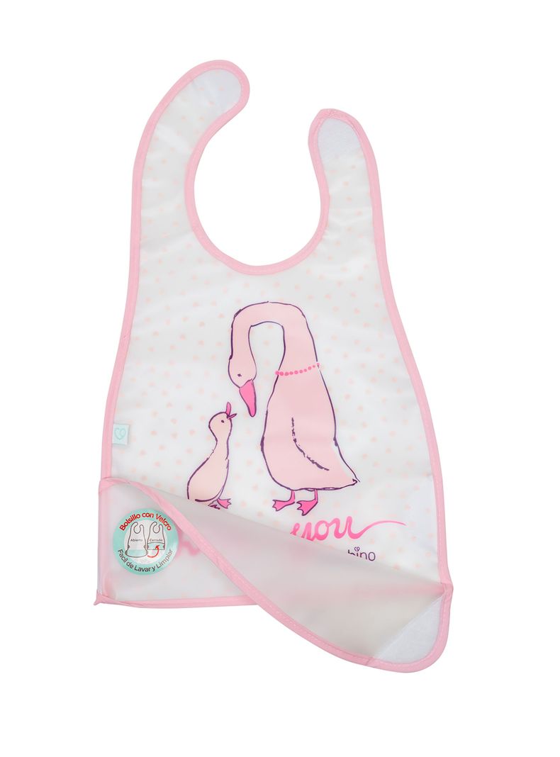 Babero De Alimentacion Bambino  Patos Blanco-0