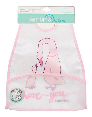 Babero De Alimentacion Bambino  Patos Blanco-3