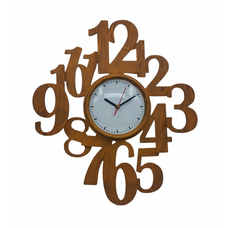 Reloj de pared mural 35x40cm pvc café claro-0