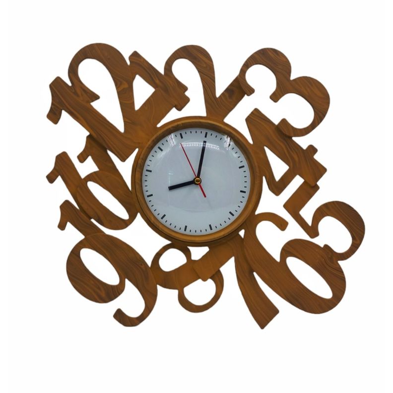 Reloj de pared mural 35x40cm pvc café claro-1