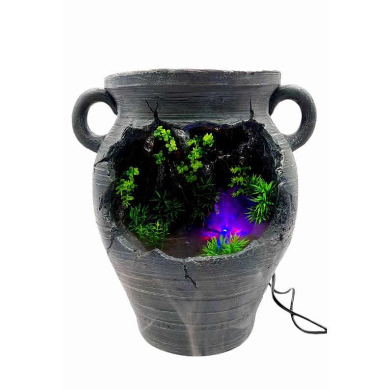 Fuente De Agua Cascada Pileta 37cm Con Luz Y Efecto Humo-3