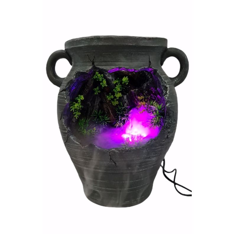 Fuente De Agua Cascada Pileta 37cm Con Luz Y Efecto Humo-0