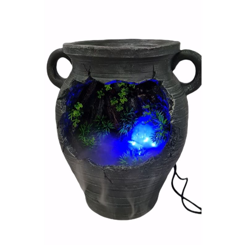 Fuente De Agua Cascada Pileta 37cm Con Luz Y Efecto Humo-1