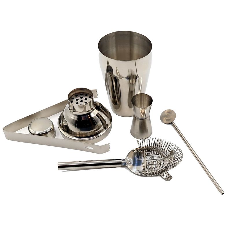 Coctelera pinzas batidor acero inox 21cm set 7pcs-0