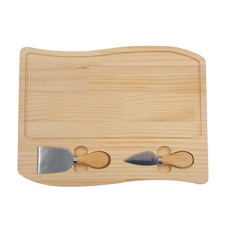Tabla Queso Aperitivo Madera 2 Accesorios-1