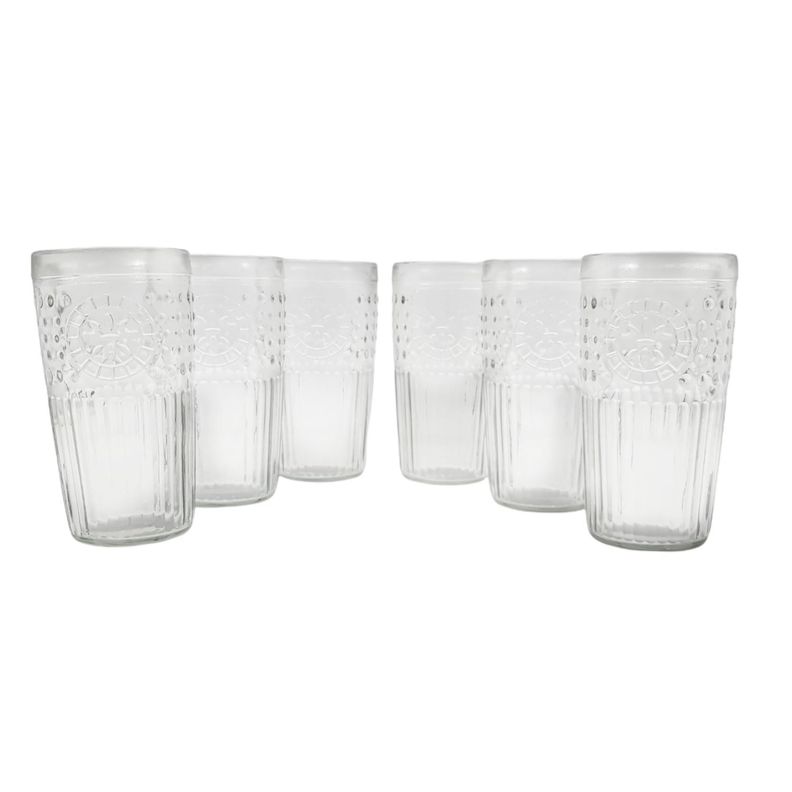 Set Vasos 6 Piezas Vidrio 7X14Cm Alto 350Ml-0