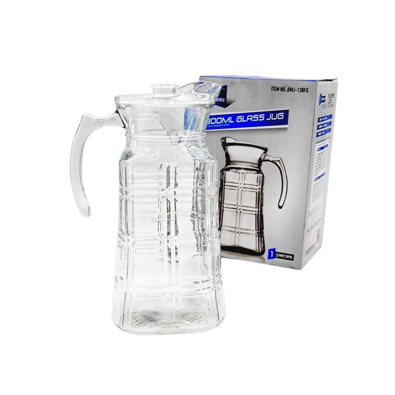 Jarra de vidrio con tapa 1.8 lts 25cm altura-2