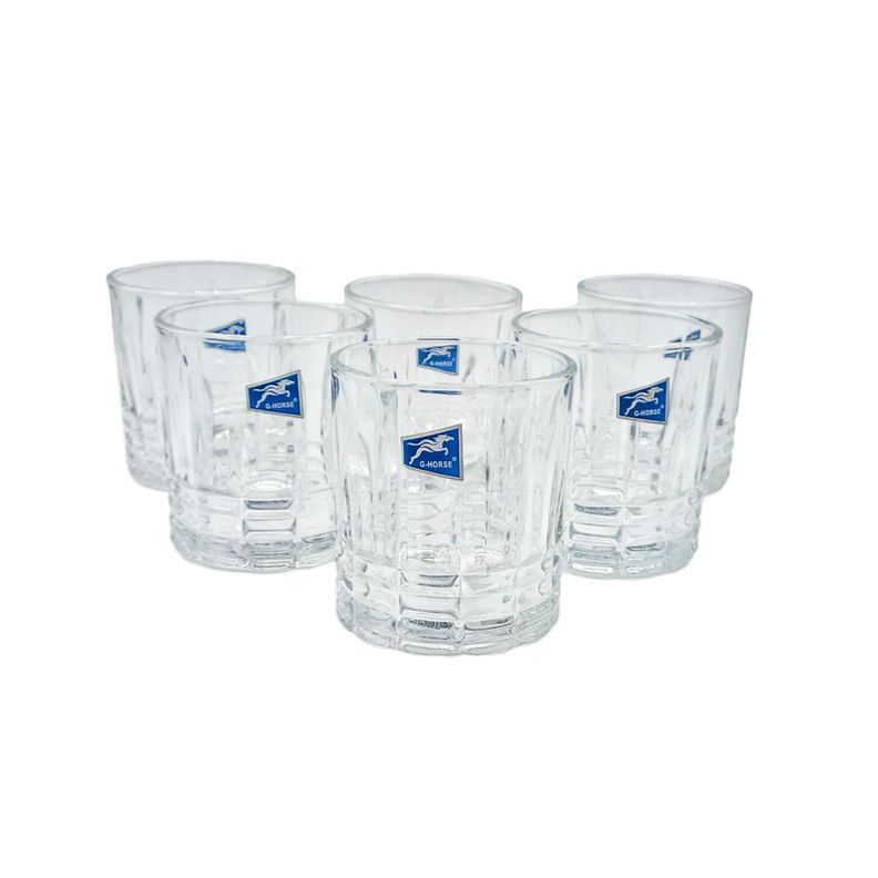 Set Vasos Whisky 6 Pcs Vidrio 8X9Cm Alto 320Ml-0