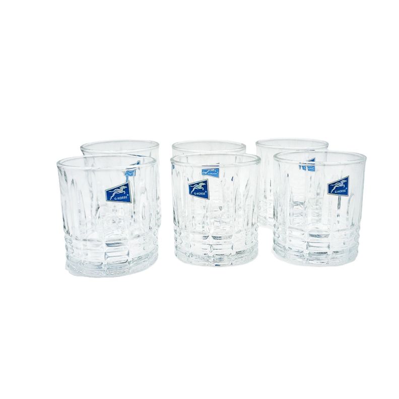 Set Vasos Whisky 6 Pcs Vidrio 8X9Cm Alto 320Ml-1