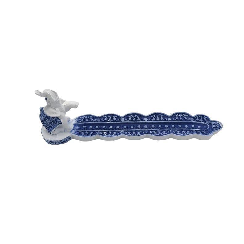 Base porta incienso polyresina blanco elefant 20cm-2