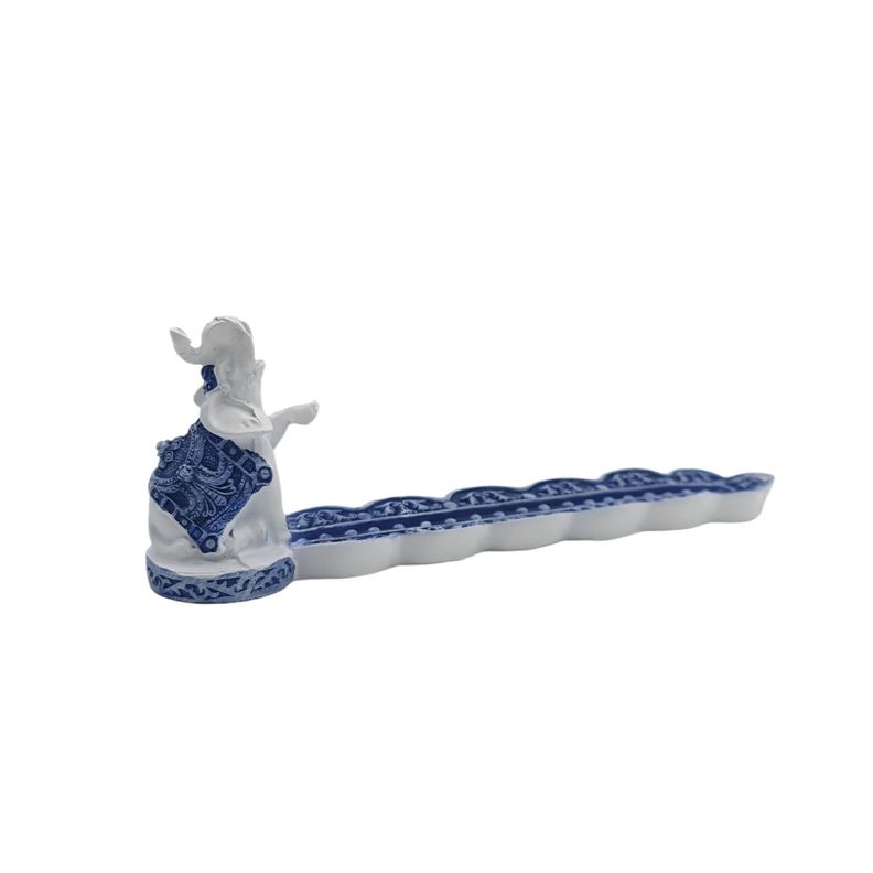 Base porta incienso polyresina blanco elefant 20cm-0