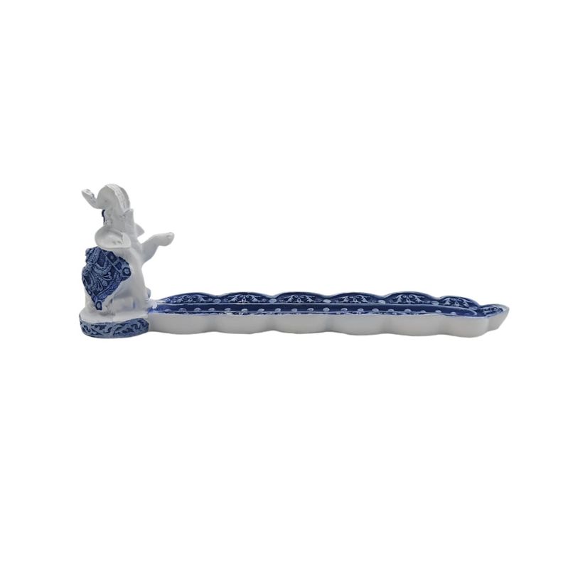 Base porta incienso polyresina blanco elefant 20cm-1