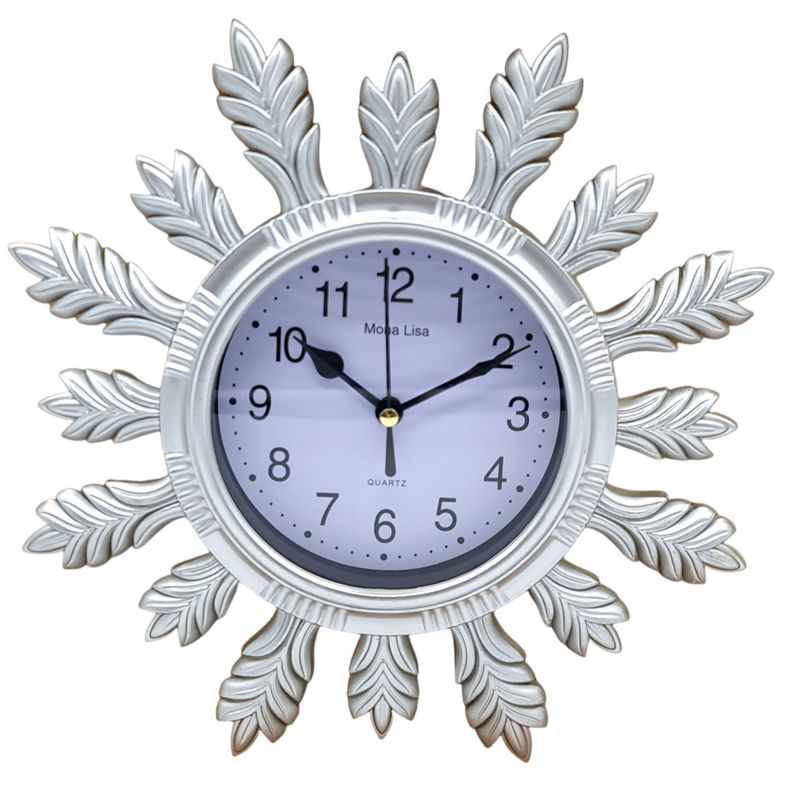 Reloj Mural Pared Con Espejo 16cm Diametro Flores-0