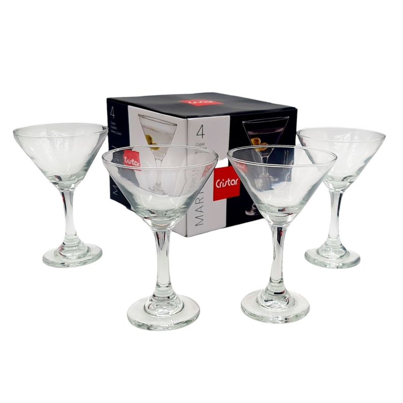 Copa set 4 pza martini vidrio 274ml 11x11x16cm-1