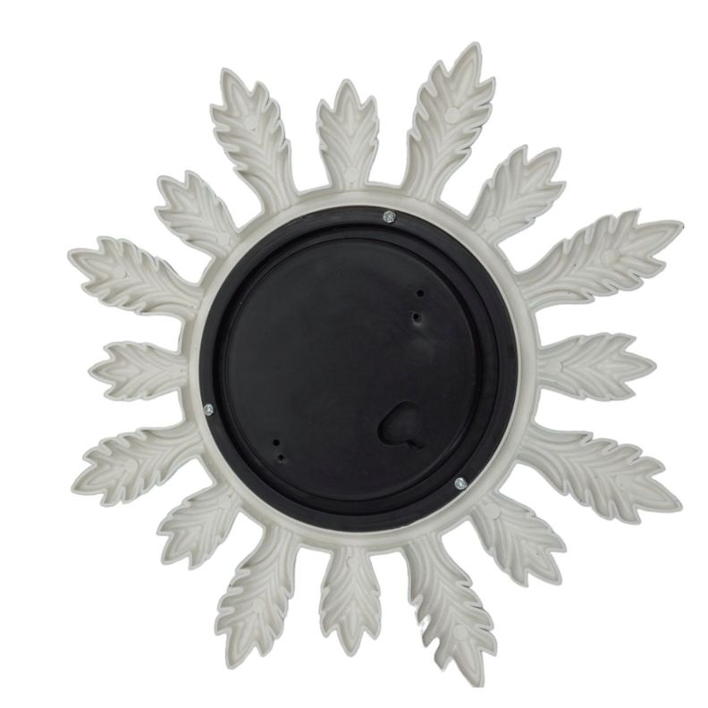 Espejo De Pared Mural Decorativo 25cm Diseño Flor Plateado-2