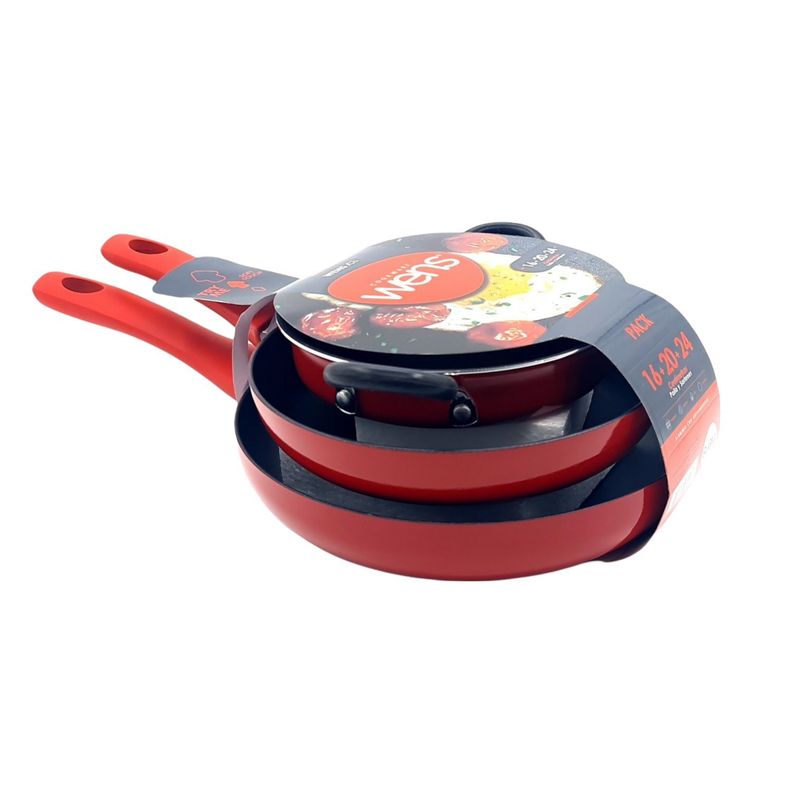 Paila  17cm con 2 sartenes 20cm 24cm antiadherente-2