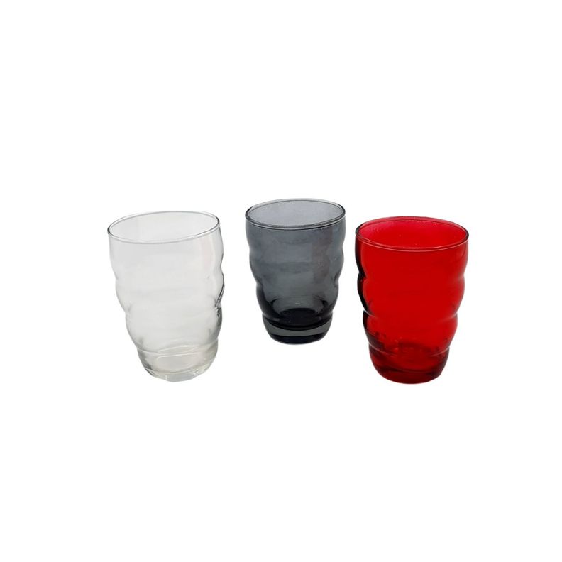 Vasos de vidrio colores surtidos set 6 pcs 330ml-0