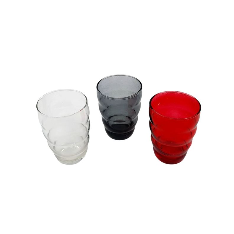Vasos de vidrio colores surtidos set 6 pcs 330ml-1