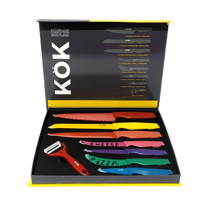Set Cuchillos Cocina Chef 8 Pcs 33Cm Largo Inox-1