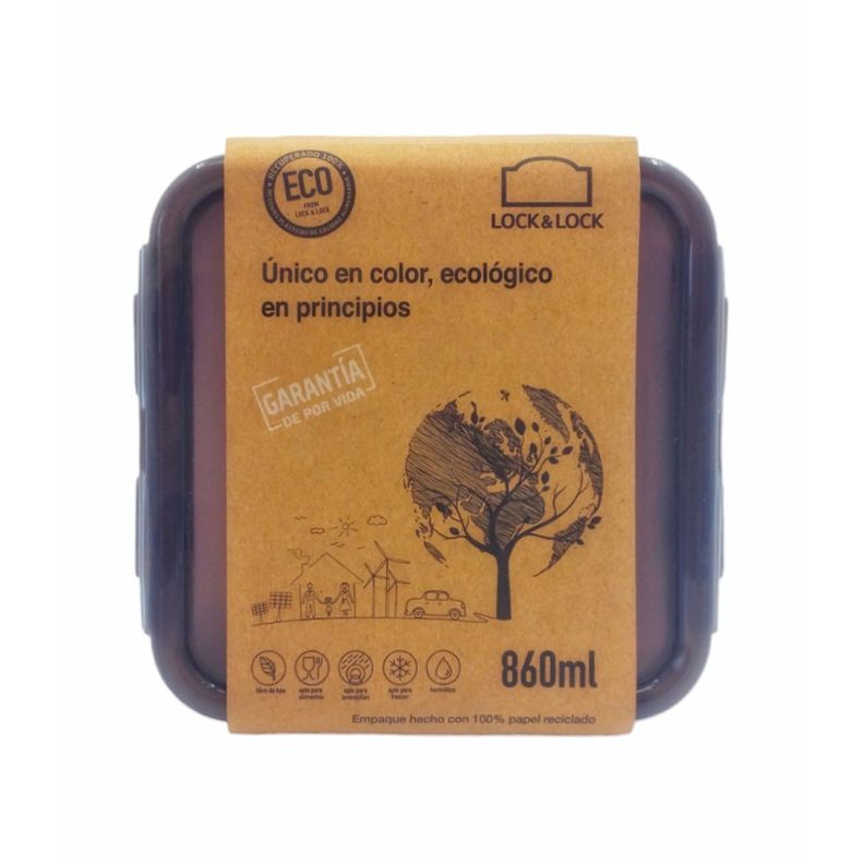 Contenedor hermetico plástico 860ml libre bpa-1