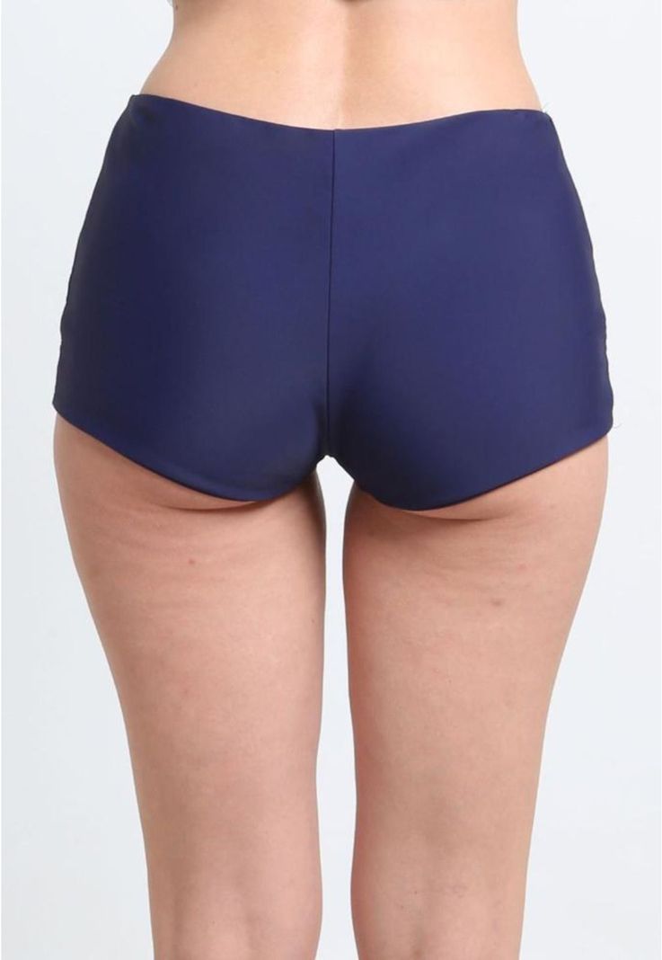 Hot pant tiro alto azul marino-1