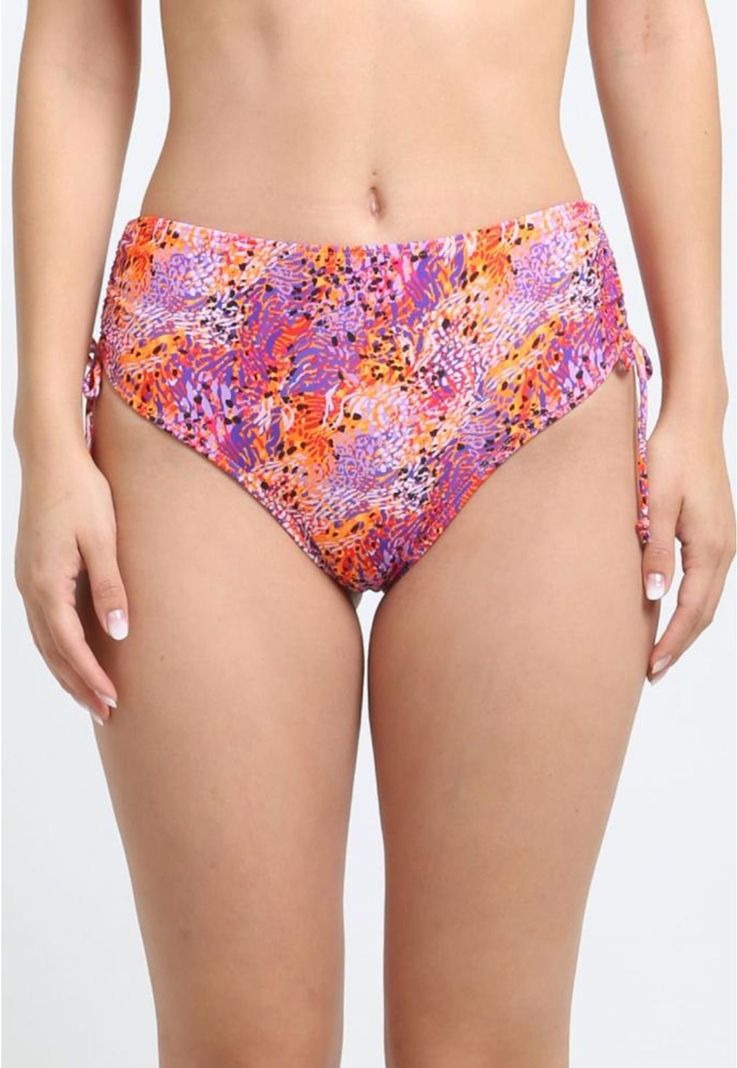 Bikini calzon cadera ajustable estampado naranja Naranjo S