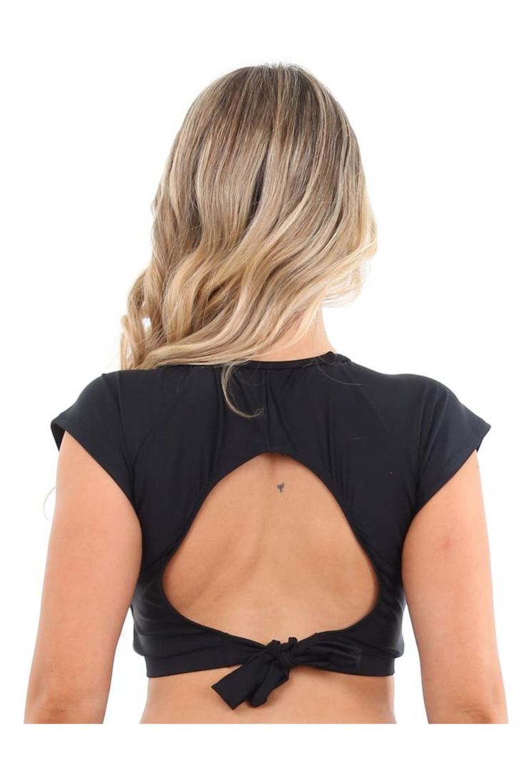Bikini estilo crop top negro-2
