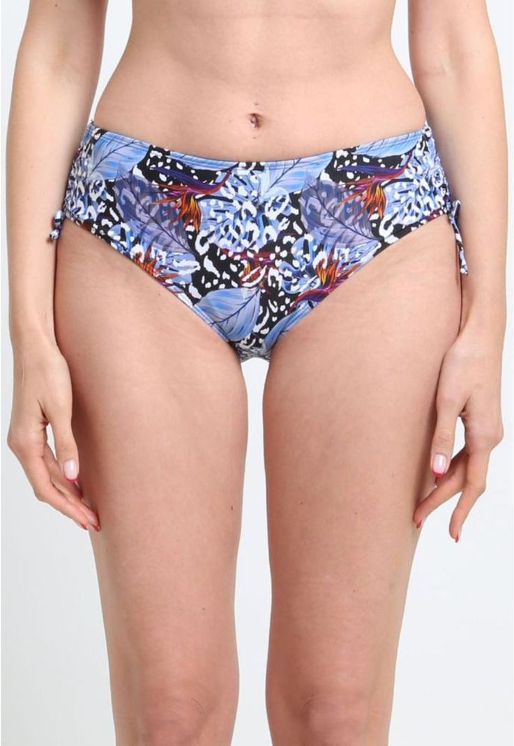 Bikini calzon ajustable caderas estampado azul S