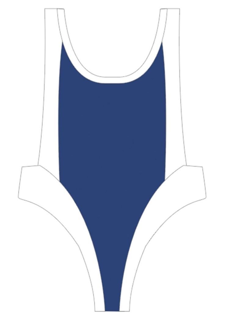Traje de bano costados rebajados azul y blanco