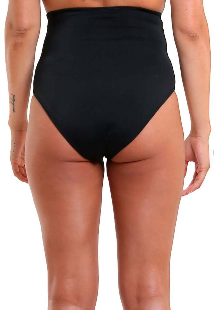 Bikini calzón tiro alto color negro-1