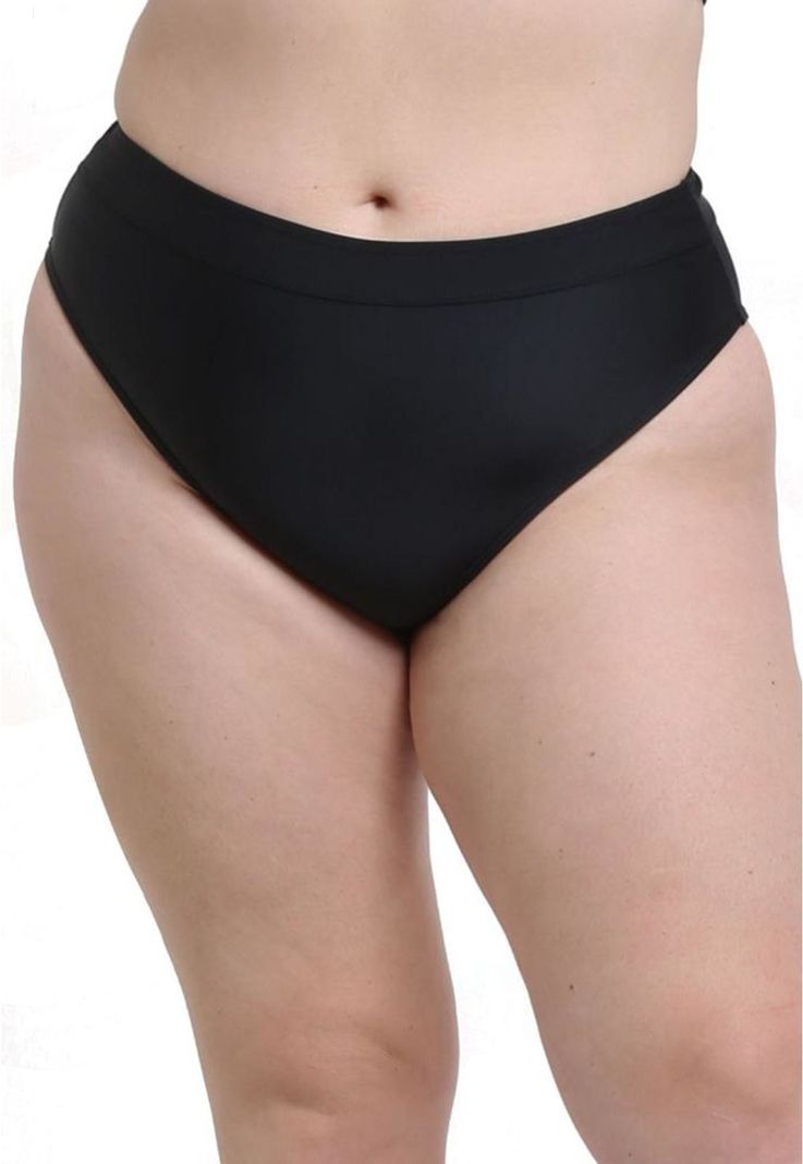 Bikini calzón estilo pin up con pretina negro-0