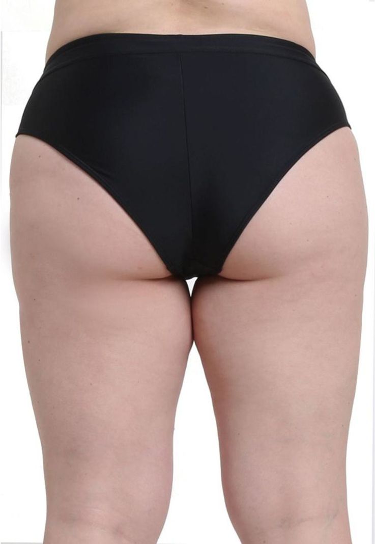 Bikini calzón estilo pin up con pretina negro-1