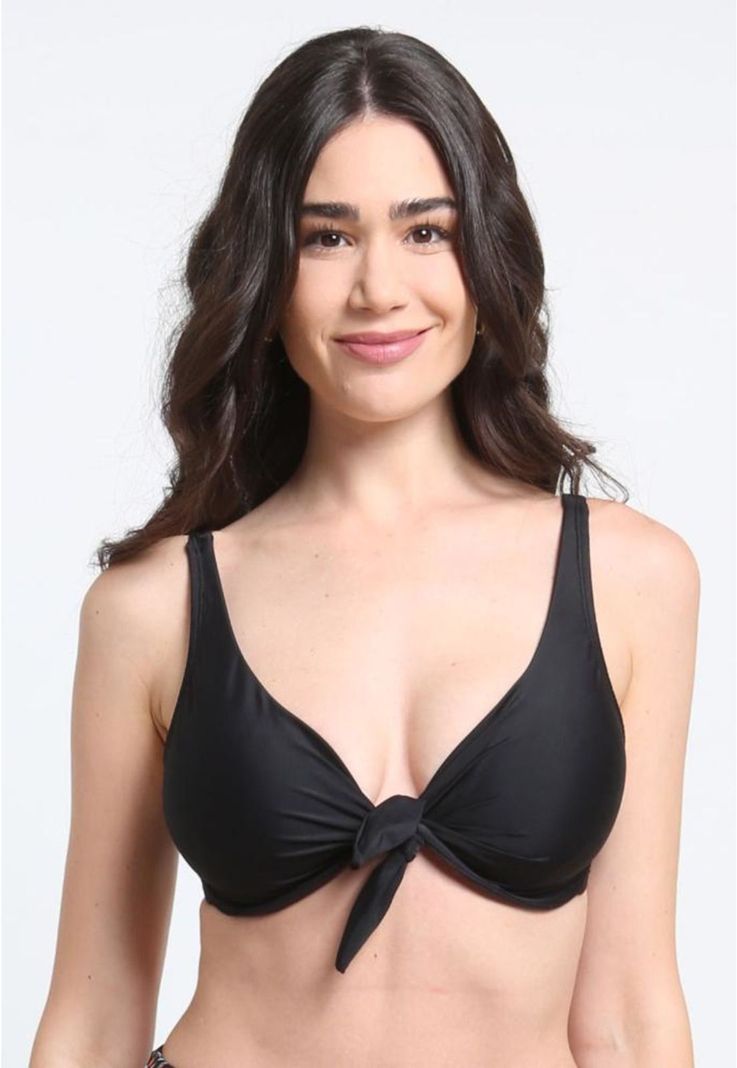 Bikini anudado copa C - D negro
