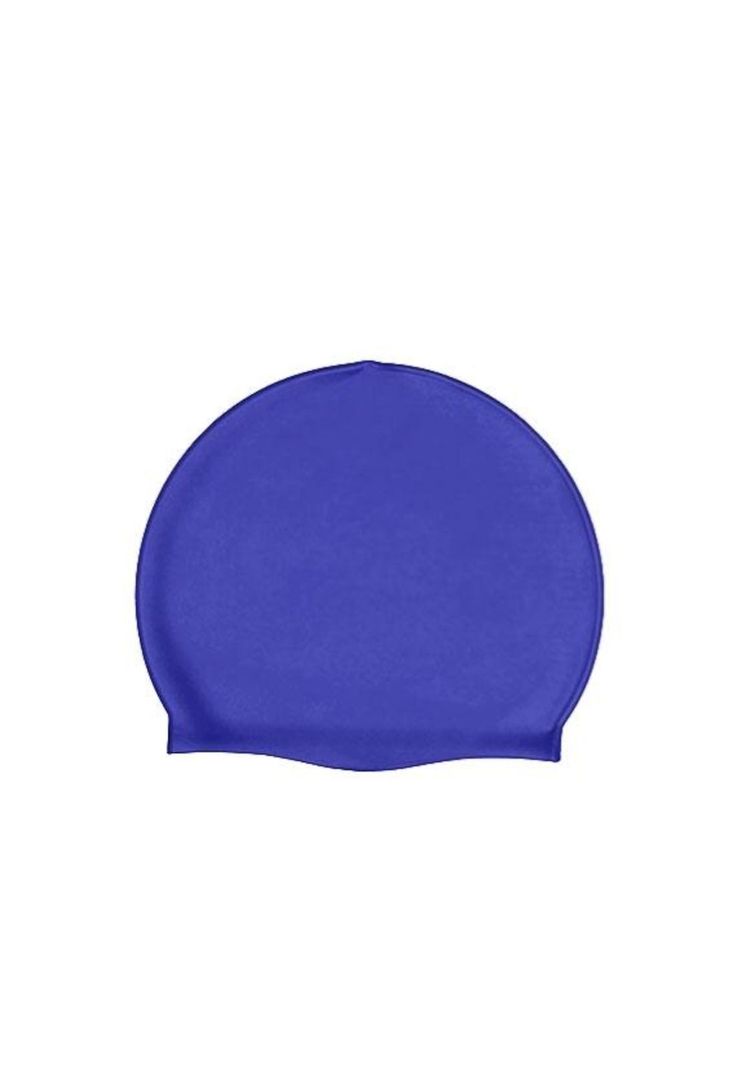 Gorro de natación de silicona azul-0