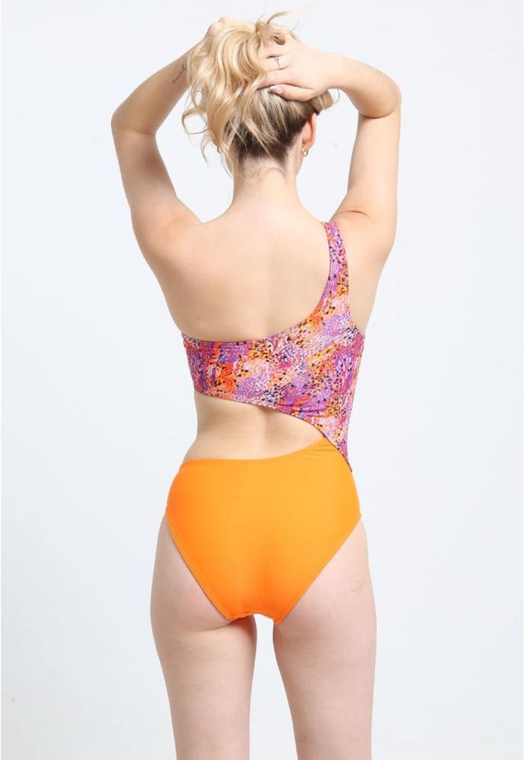 Trikini cruzado estampado naranja-1