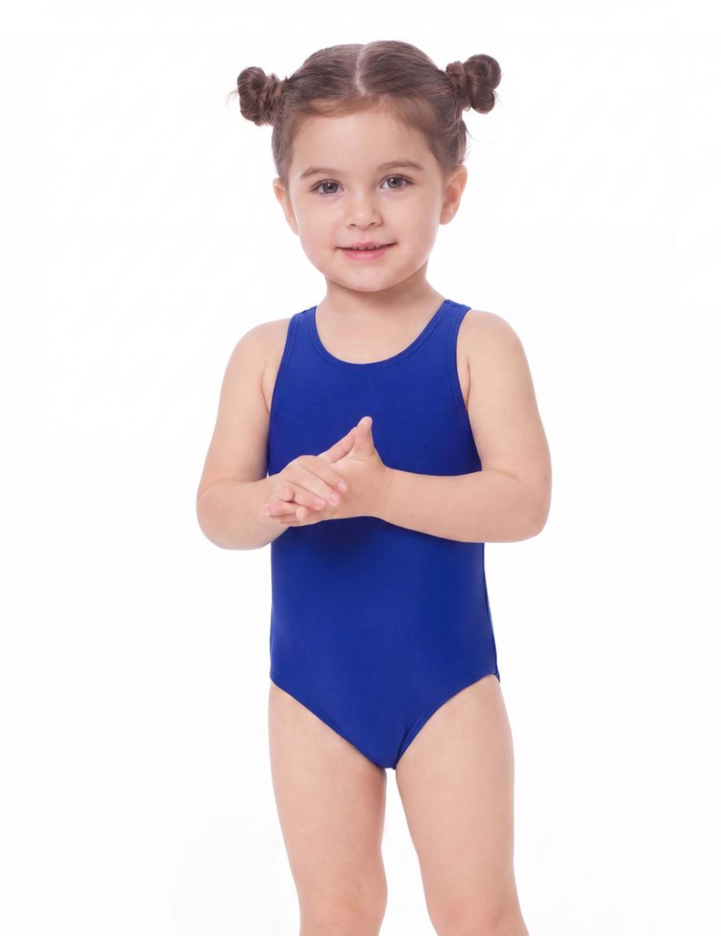 Traje de bano deportivo de nina azul