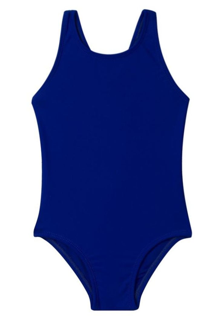Traje de baño deportivo de niña azul-0