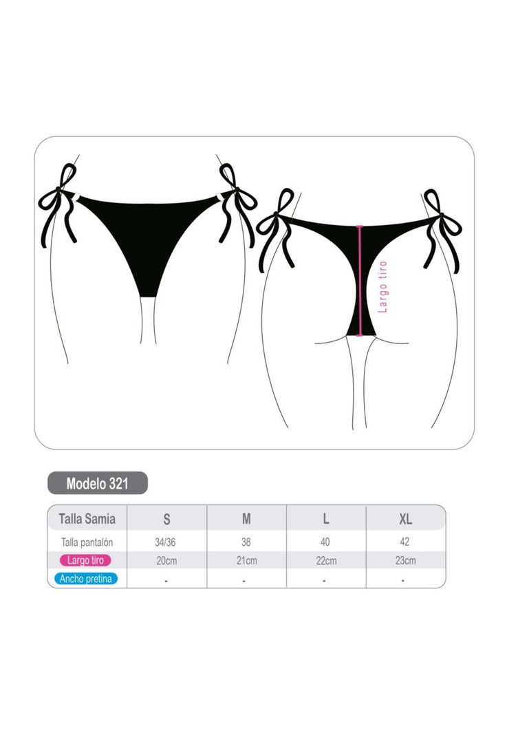 Bikini calzón colaless basico con amarras negro-3