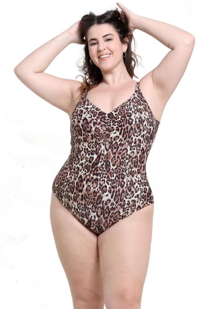 Traje de baño enterito con cheeky animal print-0