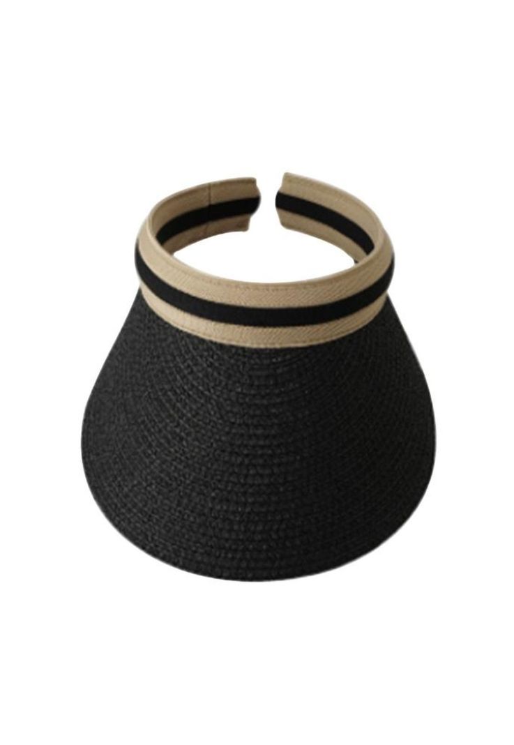 Visera de paja negra-0