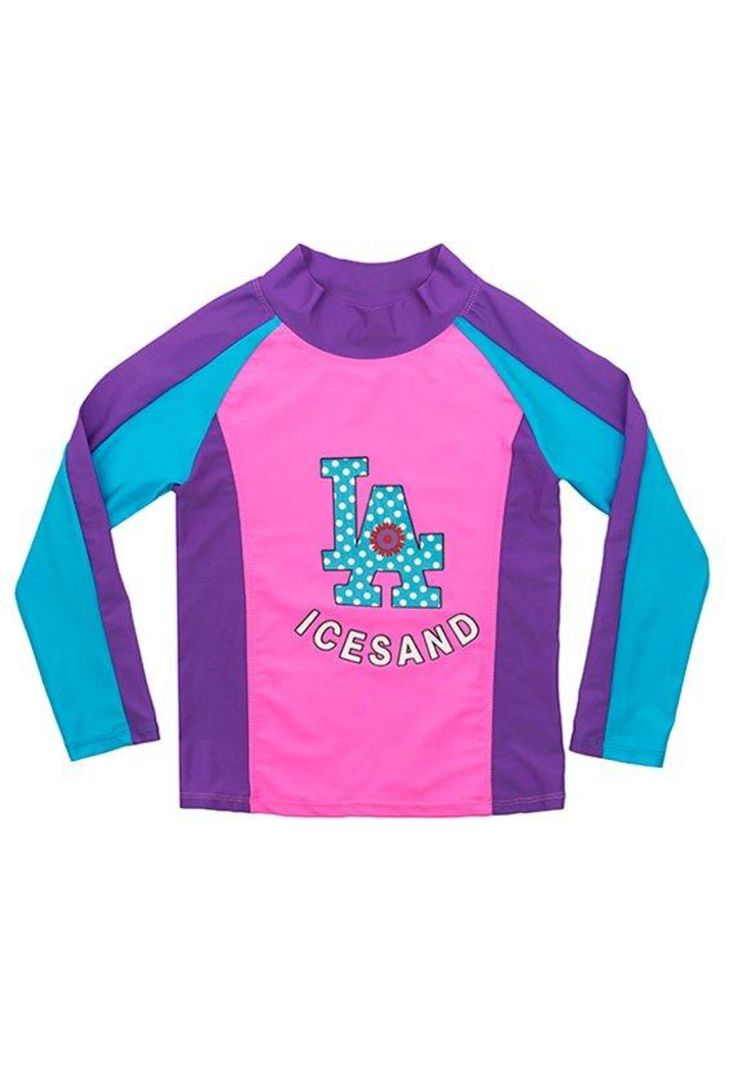Polera de nina con proteccion UV color morado S