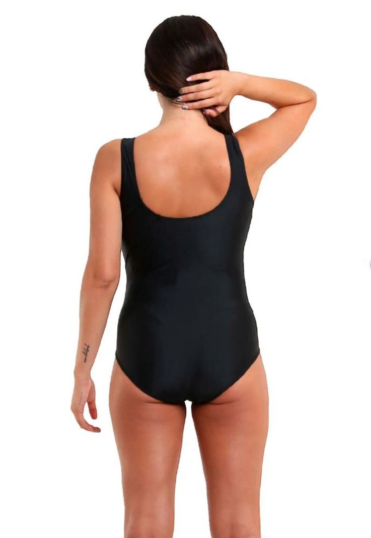 Traje de Baño Deportivo Natación con Estilo Líneas Verde-1